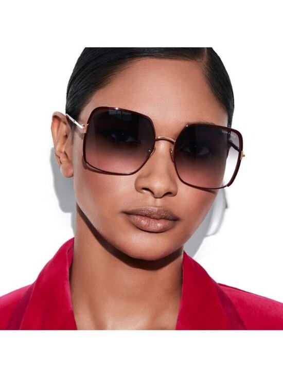 Tom Ford Raphaela FT1006 02A Square Sunglasses - Black/Gold/Smoke main image 9
